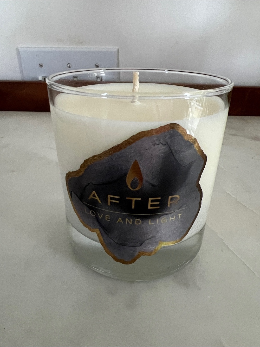 Love and Light White Glass Lavender Scented Candle